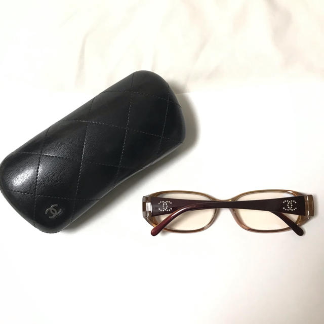 美品 CHANEL ココマーク ラインストーン メガネ アイウェア シャネル
