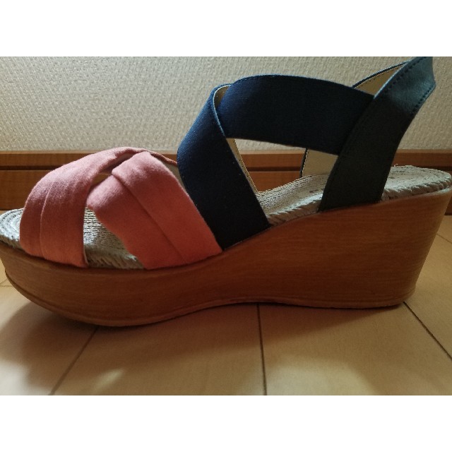サンダル レディース オレンジ クロス リボン ベルト レディースの靴/シューズ(サンダル)の商品写真