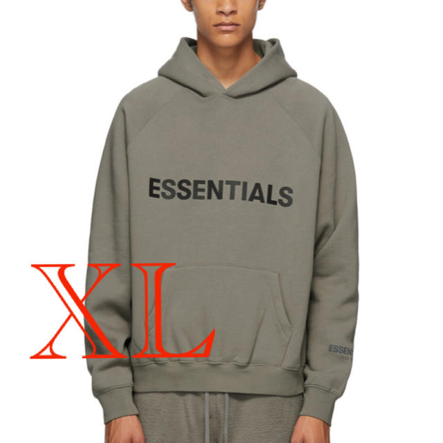 ESSENTIALS フーディー チャコール XL