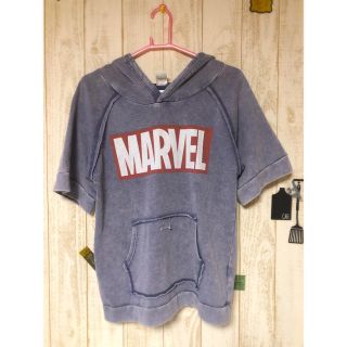 マーベル(MARVEL)のmarvel 半袖パーカー　古着(Tシャツ(半袖/袖なし))