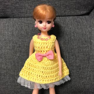 りかちゃん服☆イエローワンピース☆ハンドメイド(人形)