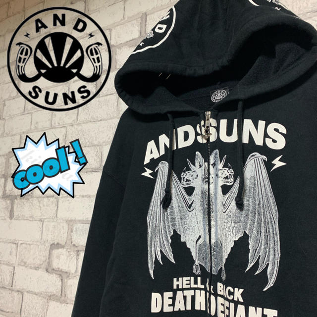 ANDSUNS(アンドサンズ)の【レア】ANDSUNS アンドサンズ/パーカー フルジップ スカル メンズのトップス(パーカー)の商品写真