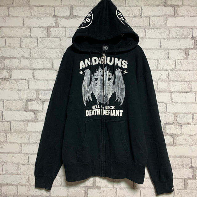 ANDSUNS(アンドサンズ)の【レア】ANDSUNS アンドサンズ/パーカー フルジップ スカル メンズのトップス(パーカー)の商品写真