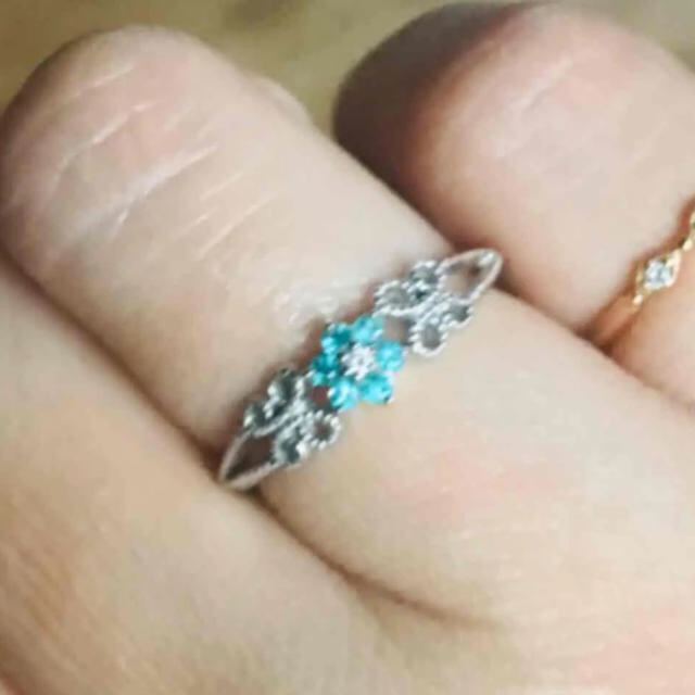 k18 WG♡パライバトルマリン♡ダイヤ♡リング♡ レディースのアクセサリー(リング(指輪))の商品写真