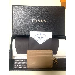 プラダ(PRADA)のPRADA 定期入れ ピンクベージュ(名刺入れ/定期入れ)