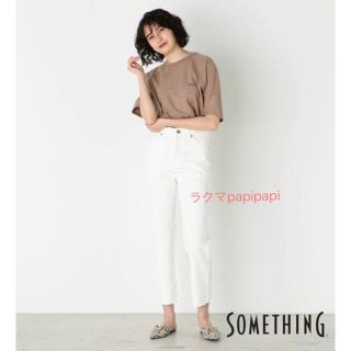 サムシング(SOMETHING)の新品未使用　SOMETHING カットオフ ホワイトデニム(デニム/ジーンズ)