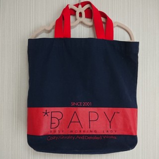 BAPY - BAPY、トートバッグ、ネイビー×レッドの通販 by くらげ's shop ...