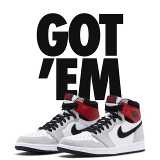 ナイキ(NIKE)のUS8 NIKE AIR JORDAN 1 LIGHT SMOKE GREY(スニーカー)