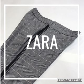 ザラ(ZARA)のZARA サイドライン チェックパンツ(クロップドパンツ)