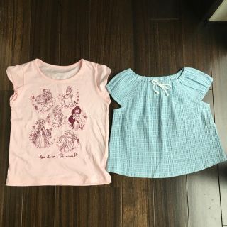 ユニクロ(UNIQLO)の☆フレンチ袖Tシャツ　110センチ　ディズニープリンセス(Tシャツ/カットソー)