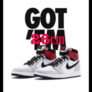 ナイキ(NIKE)のNIKE AIR JORDAN 1 High SMOKE GREY 26(スニーカー)