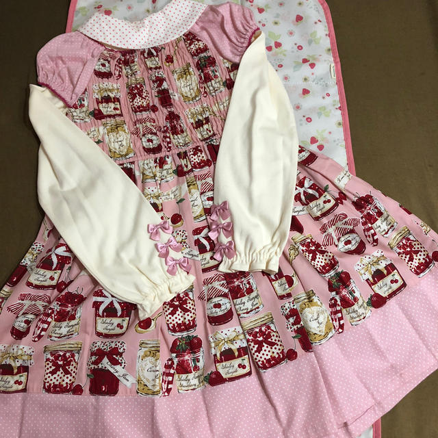 Shirley Temple(シャーリーテンプル)の未使用  Shirley Temple  OP、ブラウスセット  130 キッズ/ベビー/マタニティのキッズ服女の子用(90cm~)(その他)の商品写真