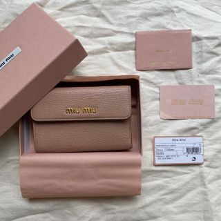 ミュウミュウ(miumiu)のMIUMIU 折りたたみ財布 5ML014 MADRAS CAMMEO(財布)