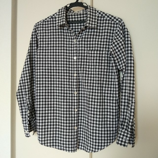 プラステ(PLST)のPLST ギンガムチェックシャツ　ブラックS(シャツ/ブラウス(長袖/七分))