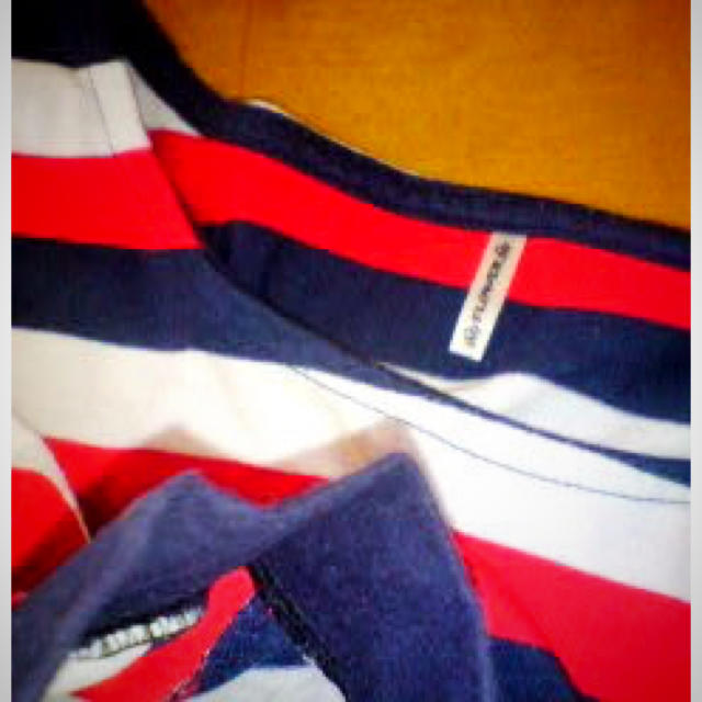 送料無料✈︎レッド赤ネイビー紺色ホワイト白JALカラー七分袖カットソー女性M レディースのトップス(カットソー(長袖/七分))の商品写真