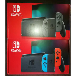 ニンテンドースイッチ(Nintendo Switch)のNintendo Switch ネオンブルー&ネオンレッド、グレー 2台セット(家庭用ゲーム機本体)