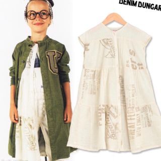 デニムダンガリー(DENIM DUNGAREE)のデニムアンドダンガリー　シーチングリメイクフレアワンピース　160(ワンピース)