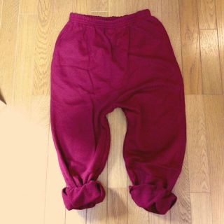 メンズS ワインレッド スウェットパンツ(サルエルパンツ)