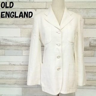 オールドイングランド(OLD ENGLAND)の【人気】OLD ENGLAND 麻混4ボタンジャケット 肩パッド サイズ36(テーラードジャケット)