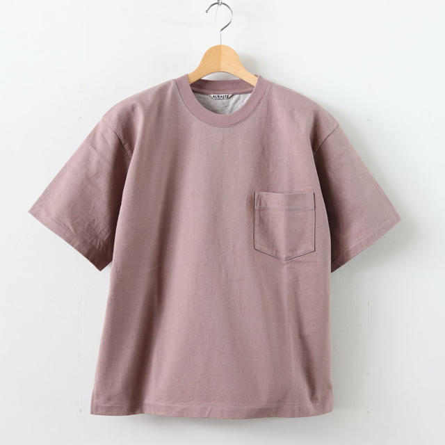 Tシャツ/カットソー(半袖/袖なし)AURALEE 19ss stand-up tee purple brown