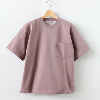 コモリ(COMOLI)のAURALEE 19ss stand-up tee purple brown(Tシャツ/カットソー(半袖/袖なし))