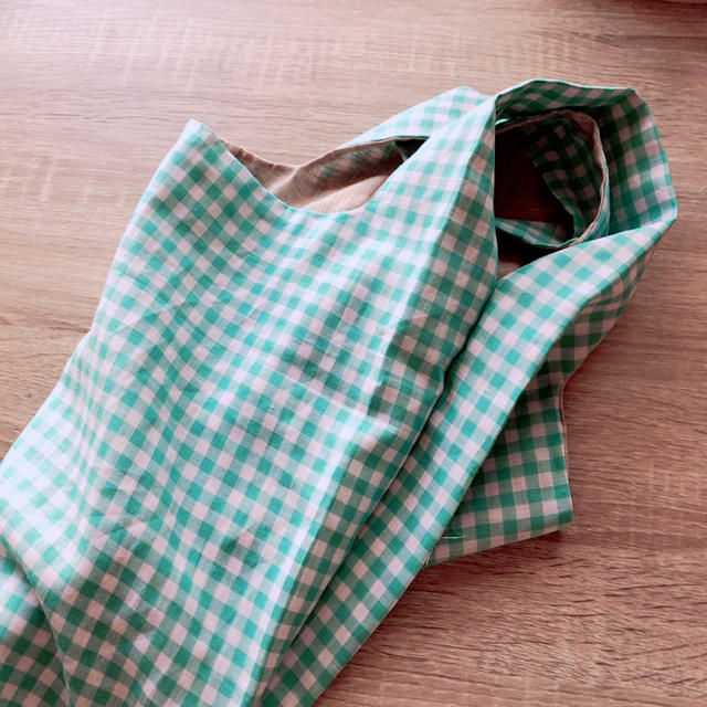 mina perhonen - check&stripe リネン エコバッグ 折りたたみ mina perhonen - check&stripe リネン エコバッグ 折りたたみ