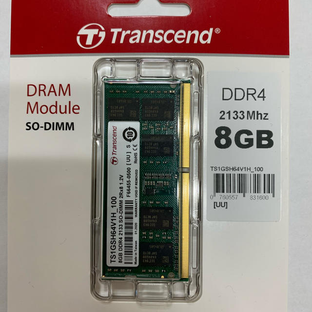 Transcend ノートPC用メモリ 8GB (DDR4-2133) 1.2V