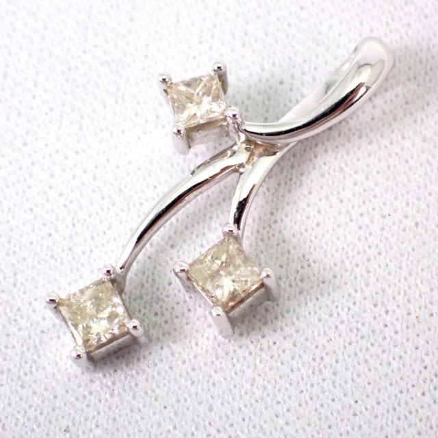 お手軽価格で贈りやすい ダイヤモンド K18WG ペンダント [g265-4] トップ ネックレス