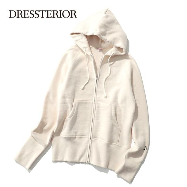 本物品質のトップスDRESSTERIOR✨ドレステリア 吊裏毛 ジップアップ フードパーカー