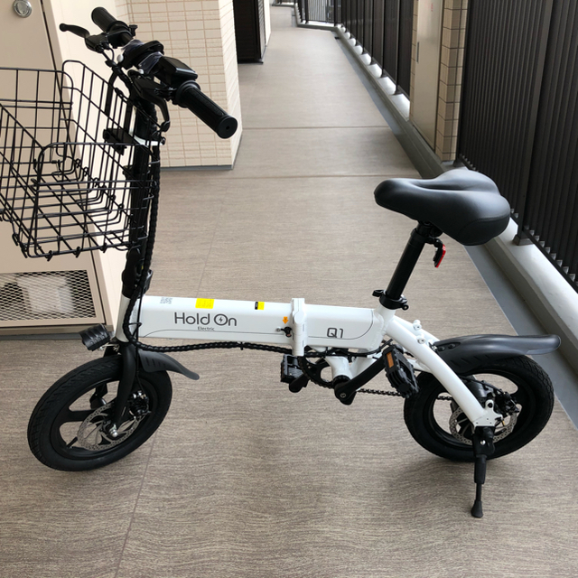 Hold on ホールドオン ホワイト ☆カゴ付き☆Q1J 電動アシスト自転車