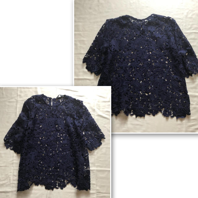 ZARA レース　シアー　トップス　ブラウス