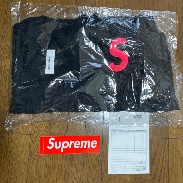 Supreme  S logo Hooded Sweatshirt 黒　Ｌ