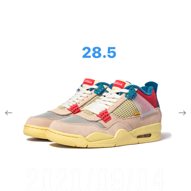 メンズNIKE Union AIR JORDAN 4 RETRO GUAVA ICE