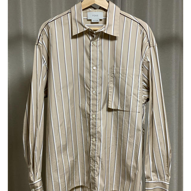 優先配送 YOKE ヨーク OVER SIZE STRIPE SHIRTS キュプラ okhuijsen.com