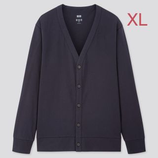 ユニクロ(UNIQLO)のユニクロ MEN エアリズム UVカットカーディガン XL／ネイビー 新品！(カーディガン)