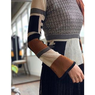 mame - mame Mixed Knitted Fabric PeplumPulloverの通販 by 🌷|マメ