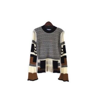 mame - mame Mixed Knitted Fabric PeplumPulloverの通販 by 🌷|マメ