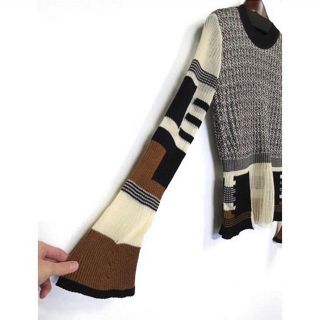 mame - mame Mixed Knitted Fabric PeplumPulloverの通販 by 🌷|マメ