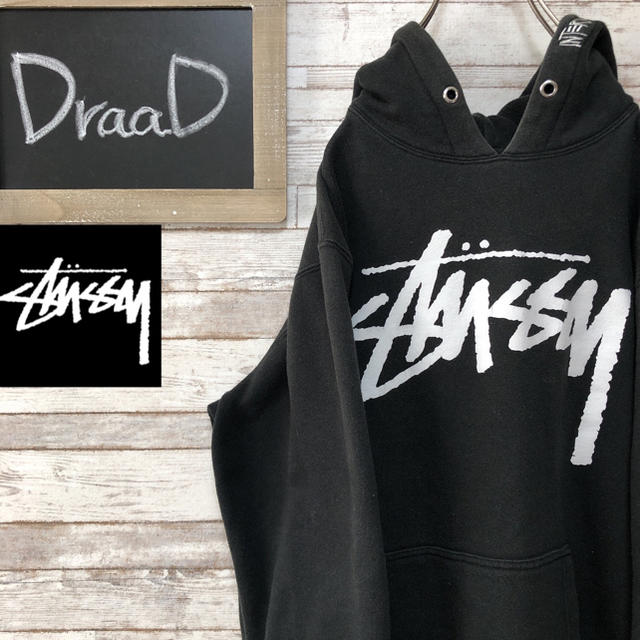 希少 USA製 STUSSY ステューシー ビッグロゴ パーカー M