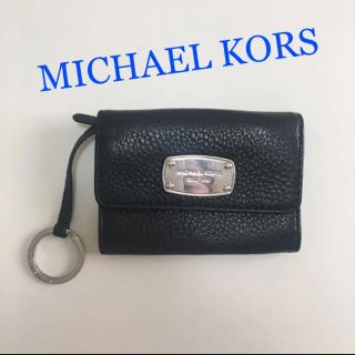 マイケルコース(Michael Kors)のマイケルコース　定期入れ　小銭入れ　黒(名刺入れ/定期入れ)