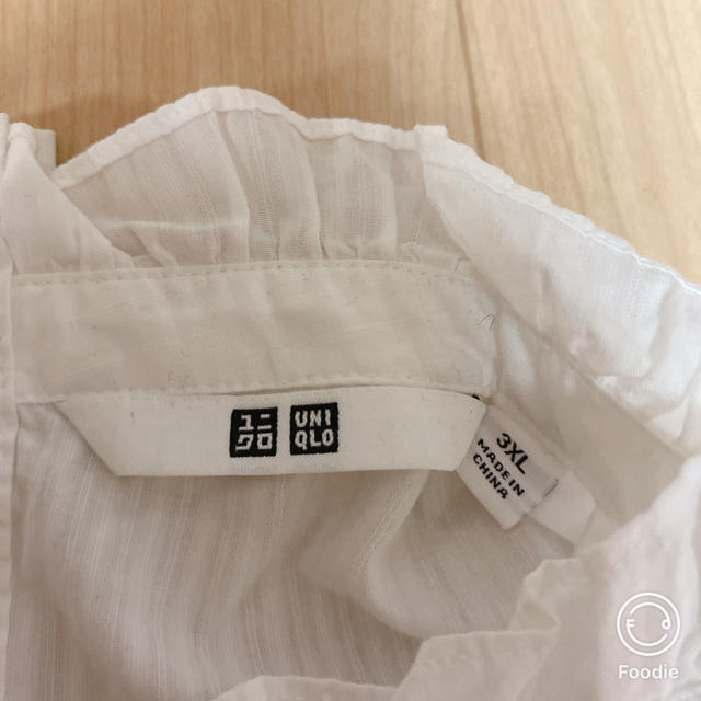 UNIQLO(ユニクロ)の値下げ！UNIQLO ブリルネックブラウス　3XL レディースのトップス(シャツ/ブラウス(長袖/七分))の商品写真