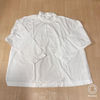 ユニクロ(UNIQLO)の値下げ！UNIQLO ブリルネックブラウス　3XL(シャツ/ブラウス(長袖/七分))