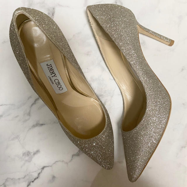 JIMMY CHOO(ジミーチュウ)の値下！jimmy choo romy85 37.5 ウェディングシューズ レディースの靴/シューズ(ハイヒール/パンプス)の商品写真