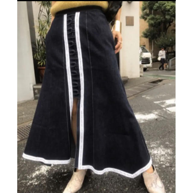 Ameri VINTAGE  ????RIBBON DENIM SKIRT