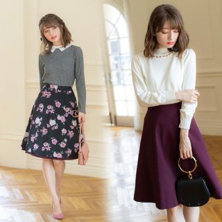 トッコ(tocco)のtocco closet フラワー リバーシブルスカート(ひざ丈スカート)