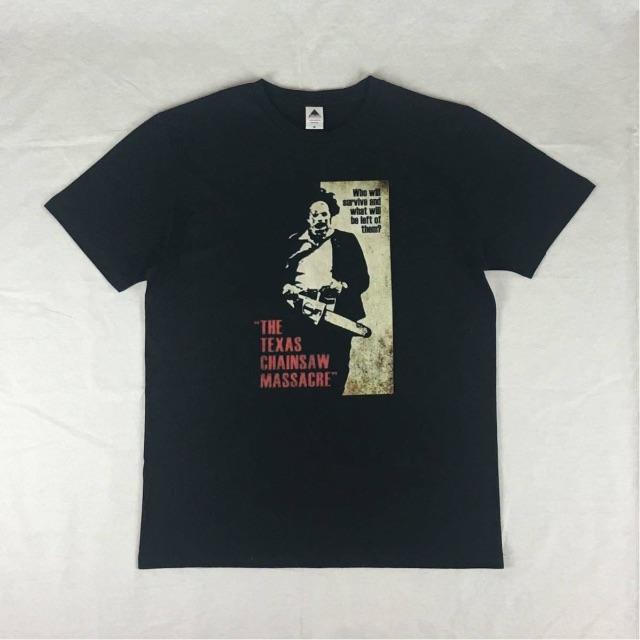 新品 悪魔のいけにえ レザーフェイス ホラー テキサスチェーンソー 黒 Tシャツ