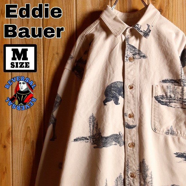 Eddie Bauer(エディーバウアー)のEddie Bauer エディーバウアー アニマルプリント BDシャツ M メンズのトップス(シャツ)の商品写真