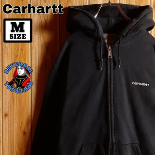 カーハート(carhartt)のCarhartt カーハート 刺繍ロゴ フーディー ブラック M(スウェット)