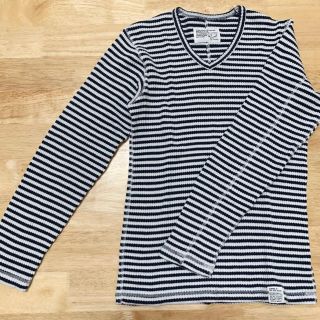 アズールバイマウジー(AZUL by moussy)のワッフル ボーダーカットソー 長袖(カットソー(長袖/七分))