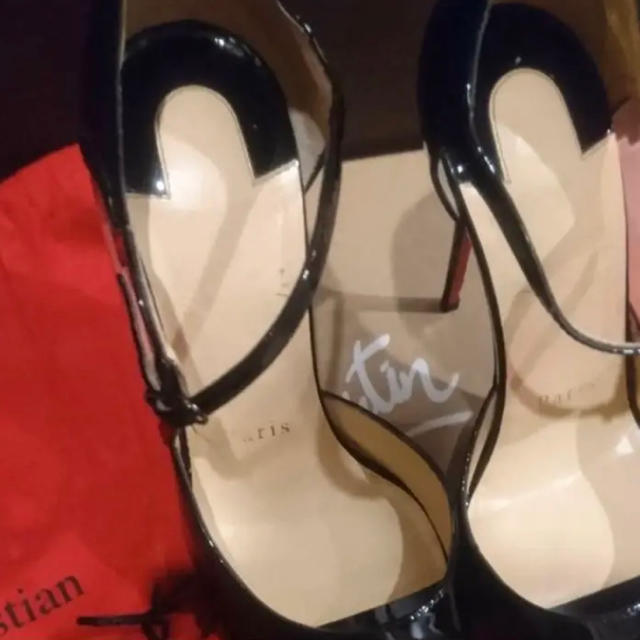 輝い Christian 新品同様♡クリスチャンルブタン♡ブラック♡パテント♡限定♡ハート - Louboutin ハイヒール/パンプス